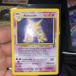 Alakazam 1/102 - 1999 Base Set Holo Swirl Rare Pokemon Card-Excellent Condition - Image 1