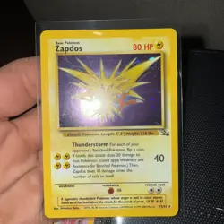 Pokemon TCG Zapdos Fossil Holo Card 15/62 Unlimited Rare. Excellent Condition - Image 1