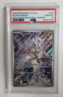 Pokemon N's Reshiram Journey Together Bx. Topper Promo #167 PSA 10 Gem Mint - Image 1