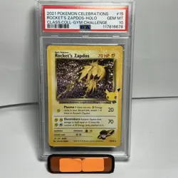 POKEMON 2021 Celebrations Classic ROCKET'S ZAPDOS Holo #15 PSA 10 Gem Mint - Image 1