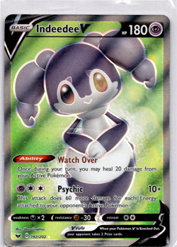 Indeedee V (Full Art) SWSH01: Sword & Shield Base Set - Pokemon Near Mint - Image 1
