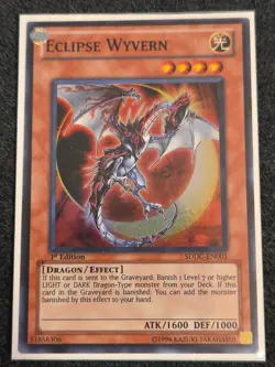 Yugioh Eclipse Wyvern SDDC-EN003 Super Rare LP 1st Ed - Image 1