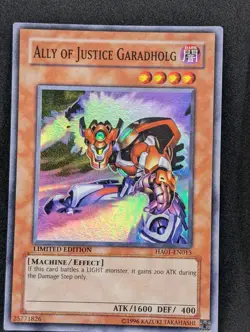 2x Ally of Justice Garadholg HA01-EN015 Super Rare Limited Yugioh LP - Image 2