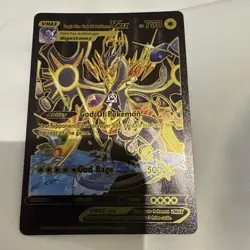 Pokemon Card All Black And Red Foil Fan Art Lugia The God Of Pokemon VMAX Hp758 - Image 1