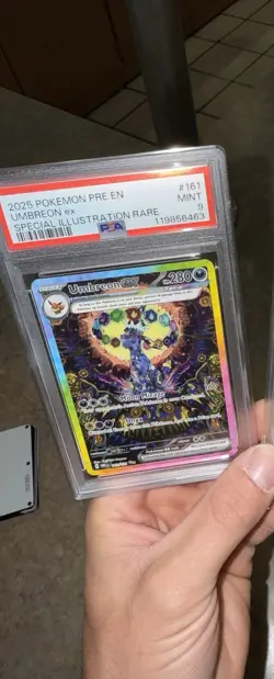 Pokemon 2025 Pre-EN Umbreon EX Special Illustration Rare Card #161 Mint PSA 9 - Image 3
