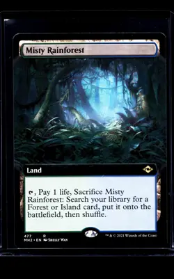MTG Magic The Gathering MH2 Modern Horizons 2 Extended Art #477 Misty Rainforest - Image 1
