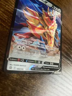 Pokemon Zamazenta V 105/172 Brilliant Stars Sword & Shield ULTRA RARE Holo rare - Image 2