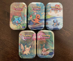 Pokemon TCG: Kanto Friends Mini Tins Complete Art Set ~ All 5 Tins ~ *EMPTY* - Image 1
