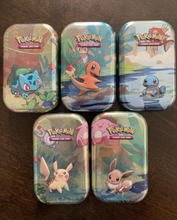 Pokemon TCG: Kanto Friends Mini Tins Complete Art Set ~ All 5 Tins ~ *EMPTY* - Image 2