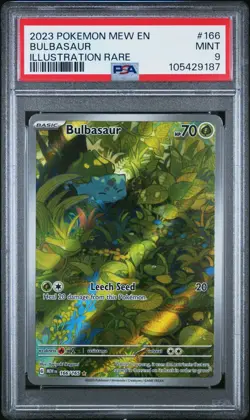 Pokemon Bulbasaur SV 151 166/165 Illustration Rare EN-Mew #166 MINT PSA 9 - Image 1