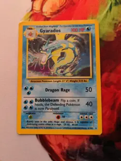 Pokemon Gyarados Base Set 1999-2000 4th Print Holo Rare 6/102 UK Print MP - Image 1