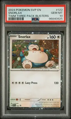 Pokemon Twilight Masquerade Snorlax Promo SVP Black Star 122 PSA 10 - Image 1