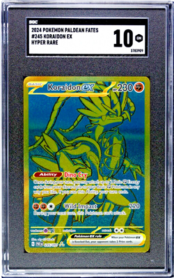 Pokemon TCG Paldean Fates Koraidon ex 245/091 Hyper Rare SGC 10 Gem Mint GM - Image 1