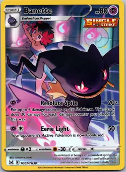 Banette TG07/TG30 Pokemon TCG SWSH11: Lost Origin Trainer Gallery Ultra Rare NM - Image 1