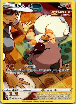 Rockruff TG07/TG30 Pokemon TCG SWSH12: Silver Tempest Trainer Gallery Ultra Rare - Image 1