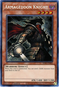 YuGiOh! Armageddon Knight RA03-EN002 Secret Rare 1st Edition NM English - Image 1