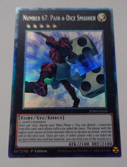 NUMBER 67 PAIR-A-DICE SMASHER JUSH-EN058 COLLECTOR'S RARE YUGIOH *NEW & MINT* - Image 1