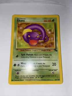 Pokemon EKANS Fossil Pack Fresh 1999 English Card #46/62 new - Image 1