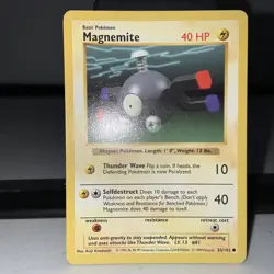 Magnemite Base Set Shadowless Pokemon Card 53/102 - NM - Image 1
