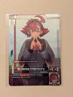 Gundam Card Game Suletta Mercury FIRST COMBAT Top 16 TCG Exclusive Promo Gen Con - Image 1