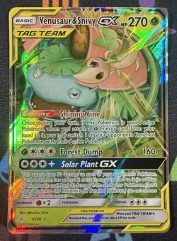 Venusaur & Snivy GX 1/236 Cosmic Eclipse NM Ultra Rare Pokemon Card - Image 1