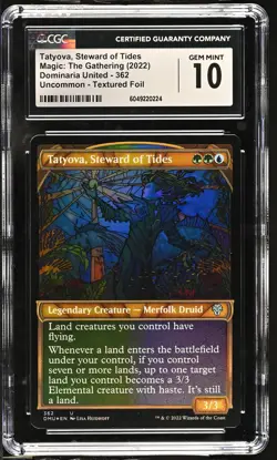 TATYOVA, STEWARD OF TIDES Textured Foil Showcase Dominaria United CGC 10 MTG - Image 1