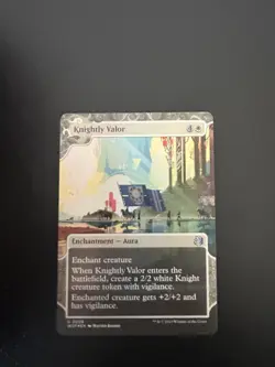 Foil Knightly Valor Wilds of Eldraine: Enchanting Tales Mtg Uncommon 08 - Image 1