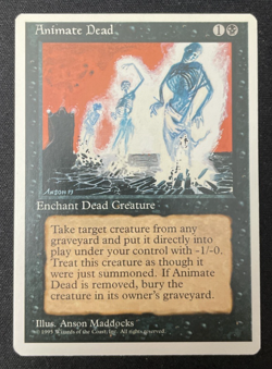 Animate Dead 4th Edition 1995 Near Mint - Vintage MTG Magic The Gathering - Image 1