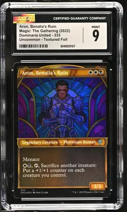 ARON, BENALIA'S RUIN Textured Foil Showcase Dominaria United CGC 9 MTG - Image 1