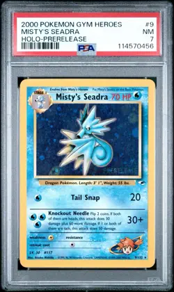 2000 Pokemon Gym Heroes /132 Misty's Seadra Holo Rare Prerelease PSA 7 - Image 1