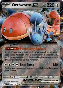 Orthworm ex (110/142) Double Rare SV07: Stellar Crown NM Pokemon TCG - Image 1