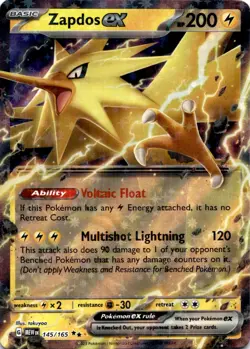 Zapdos ex (145/165) Double Rare SV: Scarlet & Violet 151 NM Pokemon TCG - Image 1