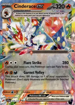 Cinderace ex (028/142) Double Rare SV07: Stellar Crown NM Pokemon TCG - Image 1