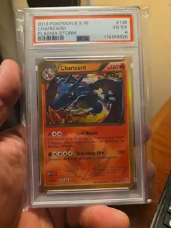 PSA 4 2013 Pokemon Black & White Plasma Storm Charizard Holo Foil SHINY 136/135 - Image 1