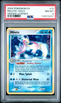 2004 POKEMON EX HIDDEN LEGENDS #12 MILOTIC-HOLO PSA 8 - Image 1