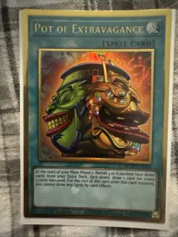 Yugioh! LP Pot of Extravagance - MGED-EN046 - Premium Gold Rare - 1st Edition Li - Image 1