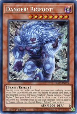 Yugioh! Danger! Bigfoot! Alternate Art RA03-EN019 Secret Rare - Image 1