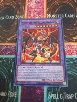 Yugioh Masquerade the Blazing Dragon MP22-EN208 Super Rare 1st Edition Near Mint - Image 1