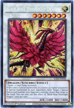 Yugioh! Black Rose Moonlight Dragon RA03-EN038 Secret Rare 1st Edition NM - Image 1