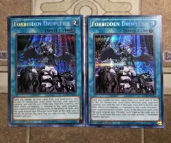 Yugioh 2x Forbidden Droplet MP22 2022 Tin of the Pharaoh's Gods 1st Edition NM - Image 1