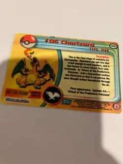 Topps Charizard Pokemon Card #6 1999 TV Animation Edition Series 1 Rare - Image 2