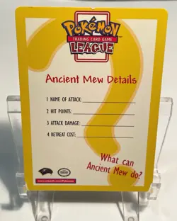 RARE Pokemon Ancient MEW ~ MOVIE PROMO CARD ~ Vtg 2000 ~ Wizards Nintendo - Image 2