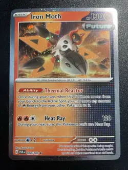 Iron Moth 028/182 Sv04: Paradox Rift Cosmos Holo NM Pokemon Card 2023 - Image 1