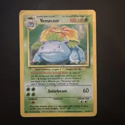 Pokemon TCG Venusaur Base Set Holo Unlimited Rare Card 15/102 - Image 1