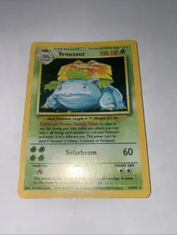 Pokemon TCG Venusaur Base Set Holo Unlimited Rare Card 15/102 - Image 1