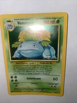 Pokemon TCG Venusaur Base Set Holo Unlimited Rare Card 15/102 - Image 3