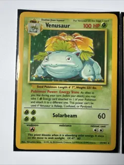 Pokemon TCG Venusaur Base Set Holo Unlimited Rare Card 15/102 - Image 1