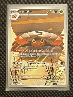 Pokemon TCG Crustle 186/182 SV10 Holo Card Destined Rivals Series - Image 1