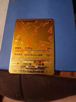Pokemon Zapdos GX Gold Metal Card Storm Breaker GX Tri-Wing - Image 1