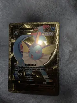 Vaporeon VMAX Metal Gold Foil Pokemon Card Fan Art Display Card HP320 - Image 2